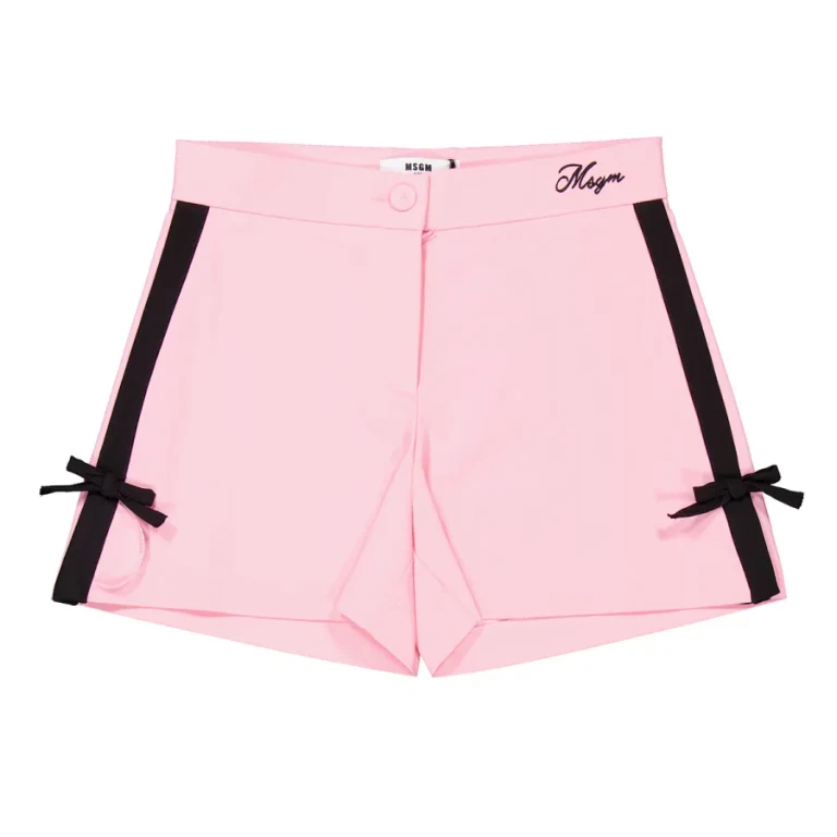 Msgm Girls Stripe-Detail Cotton Blend Shorts