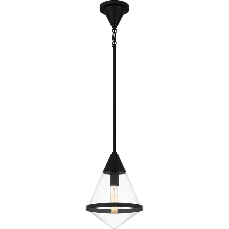 Quoizel Piccolo Pendant 1-Light Mini Pendant in Matte Black