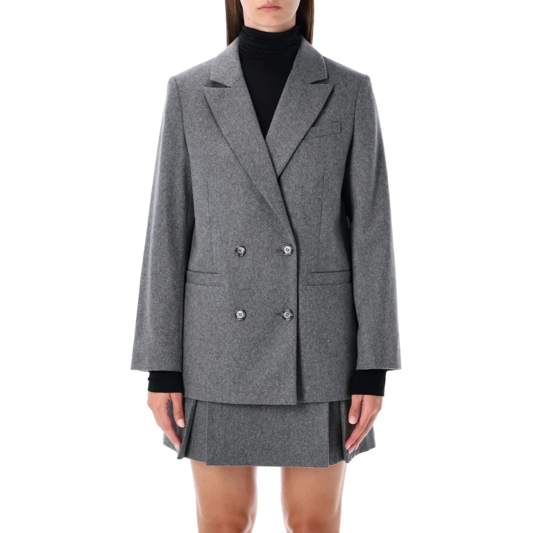 A. p.c. Lucy Double-breasted Wool Blazer (F03212WOAPNPLA)
