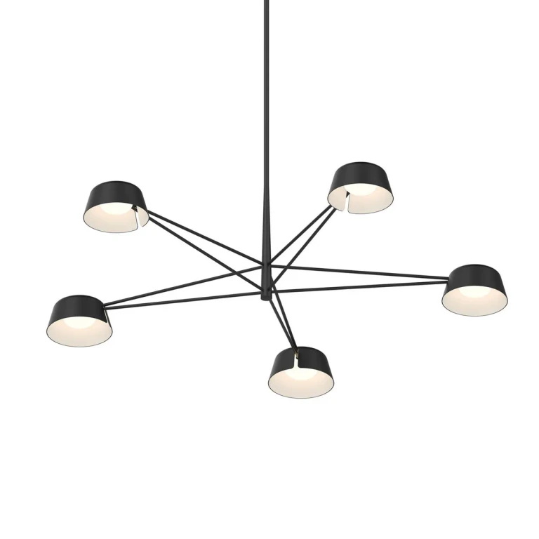 Satin Black LED Pendant from the Ray Collection