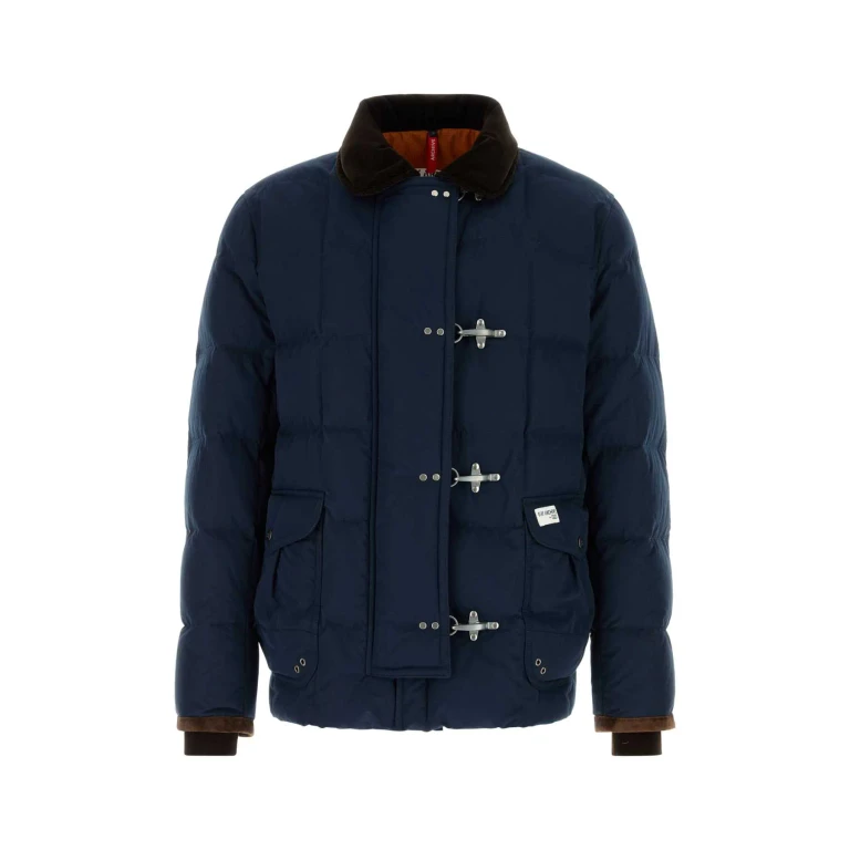 Fay Navy Blue Nylon Blend Down Jacket