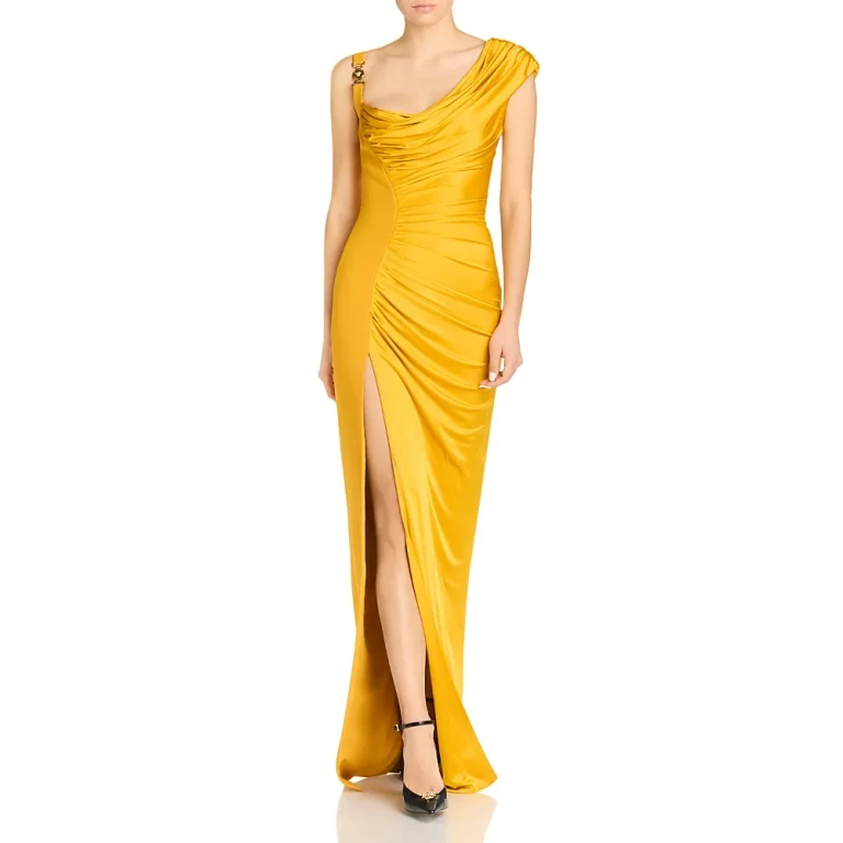 Versace Drape Slit Front Dress