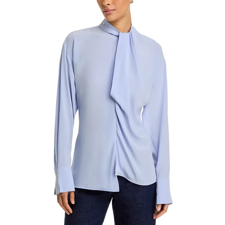 Victoria Beckham Silk Drape Detail Blouse