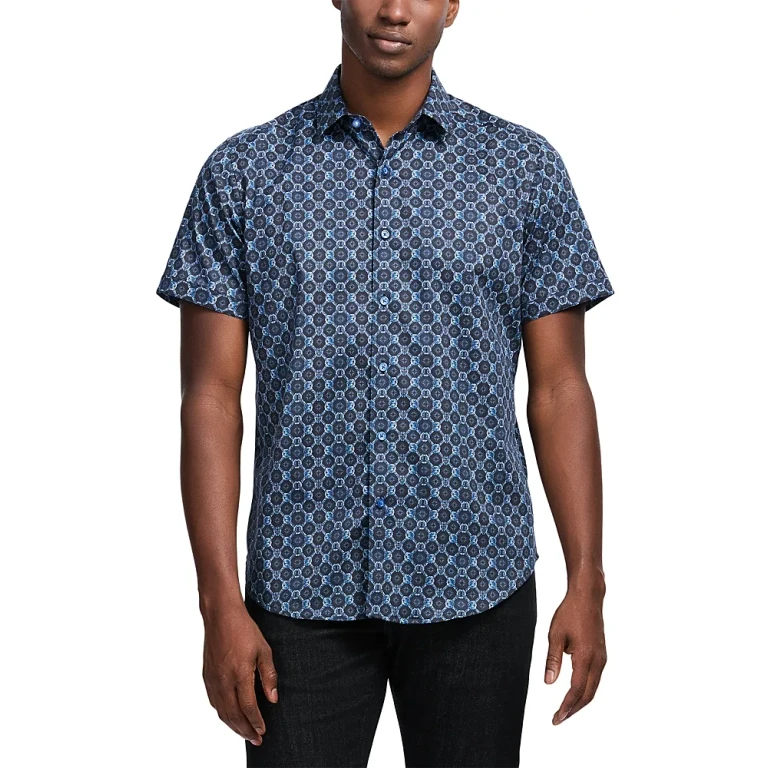 Robert Graham Bramston Medallion Short Sleeve Woven Shirt