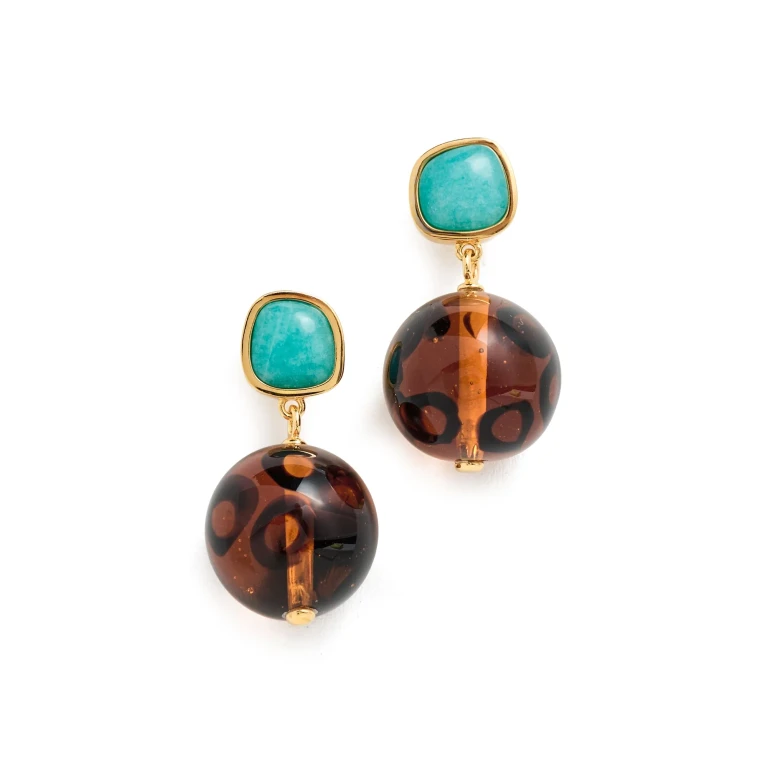 Lizzie Fortunato Pia Earrings In Leopard Multi One Size