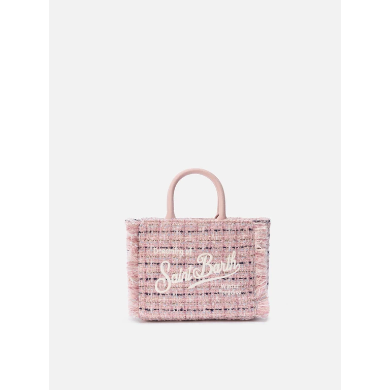 Mc2 Saint Barth Vanity Mini Tweed Handbag Pink Bag - Unisex