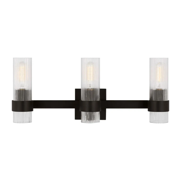 Geneva 3-Light Bathroom Vanity Light in Aged Iron