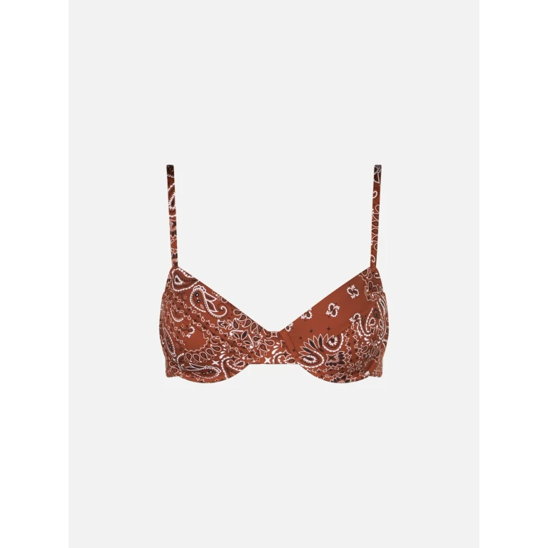 MC2 Saint Barth Brown Bandanna Print Underwired Bralette