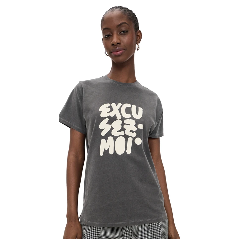 Clare V. Original Tee Faded Black S