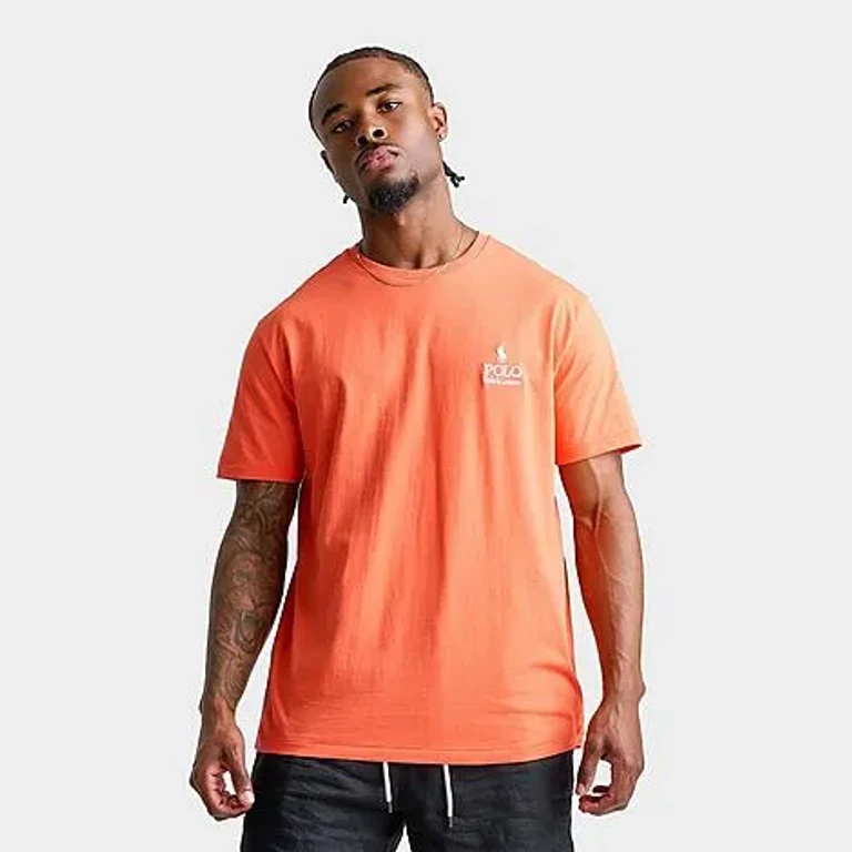 Men's Stacked Logo Jersey T-Shirt in Spring Melon Size: Small