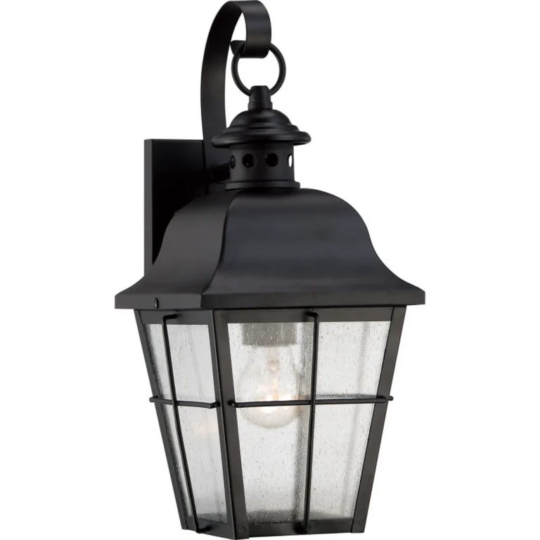 Millhouse 1-Light Outdoor Wall Lantern in Mystic Black