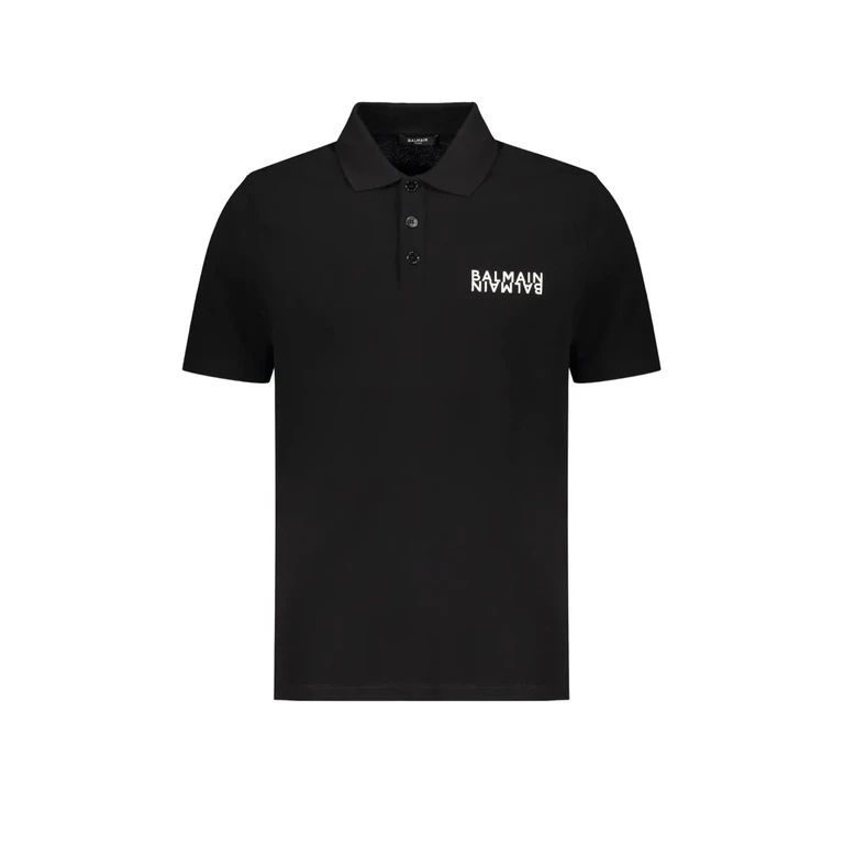 Balmain Cotton Polo Shirt Black - Men