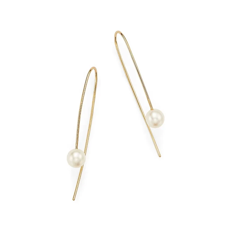 Zoe Chicco 14k Gold White Freshwater Cultured Pearl Wire Earrings Yellow Gold One Size