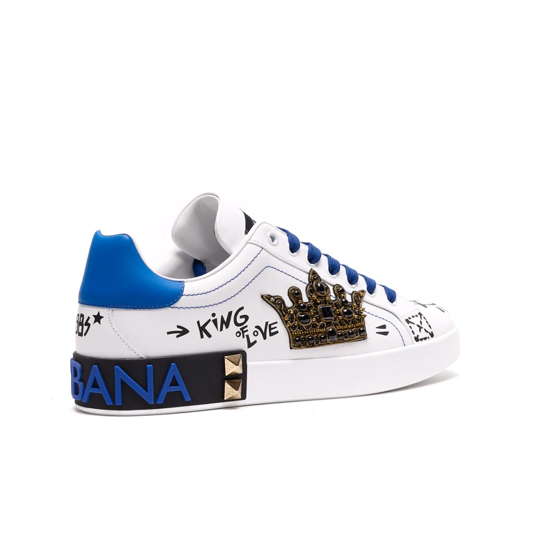 Dolce & Gabbana Sneakers White Leather And Fabric - Men