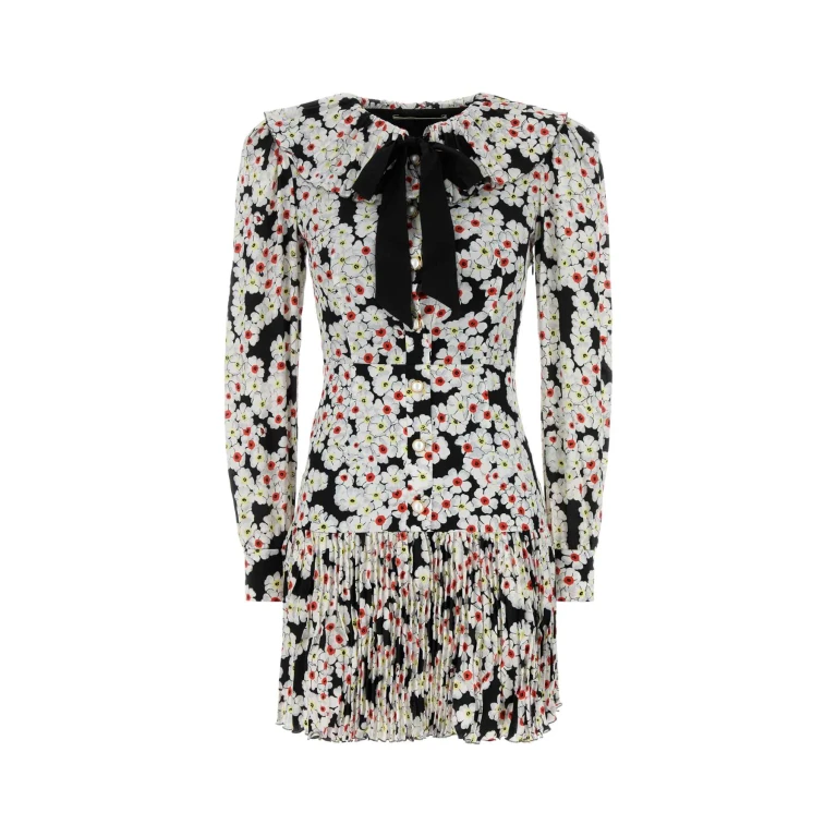 Printed Silk Mini Dress Blackmulti Exterior: Lining: Cupro Abiti - Women