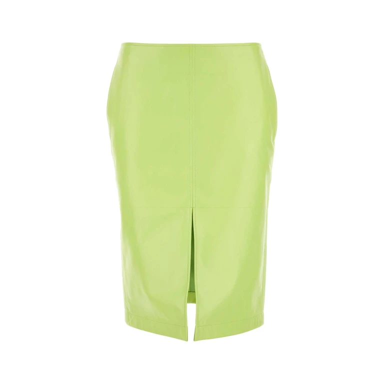 Fluo Yellow Shearling Skirt Fennel Exterior: Gonne - Women
