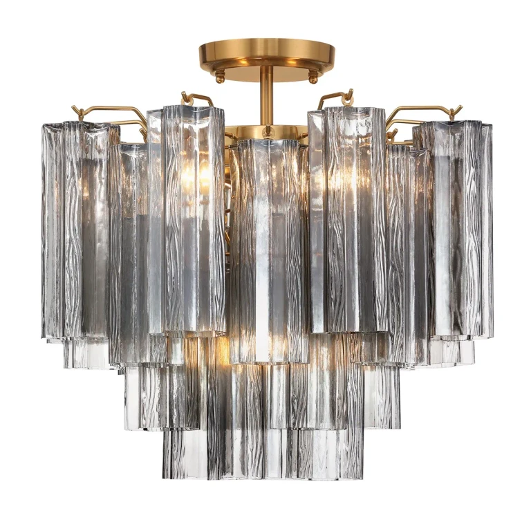 Aged Brass Semi Flush Mount from the Addis Collection