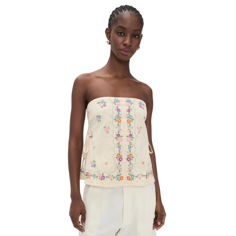 Free People Doily Days Tube Top Cream Combo L