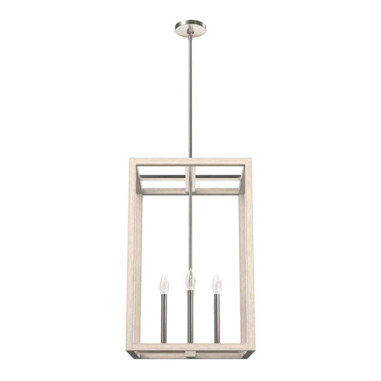 Hunter Squire Manor 4-Light Pendant in Brushed Nickel