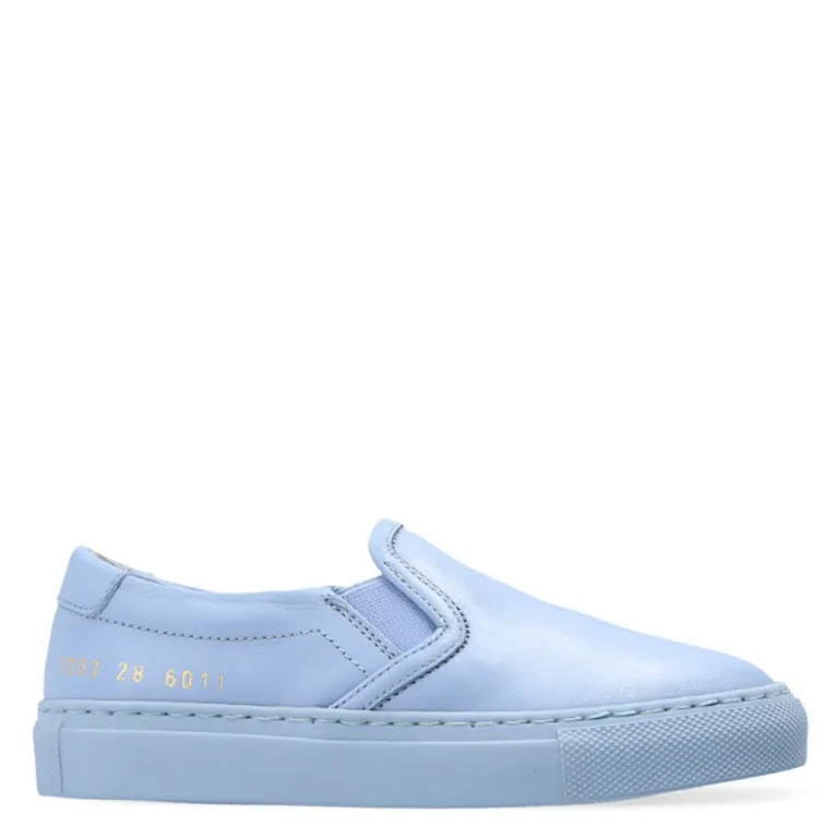 Common Projects Kids Blue Leather Slip On Sneakers