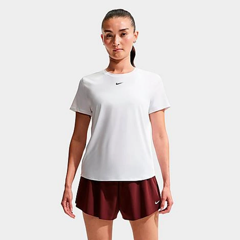 Nike Women's One Classic Dri-FIT Short-Sleeve T-Shirt in White/Black Size: XXS