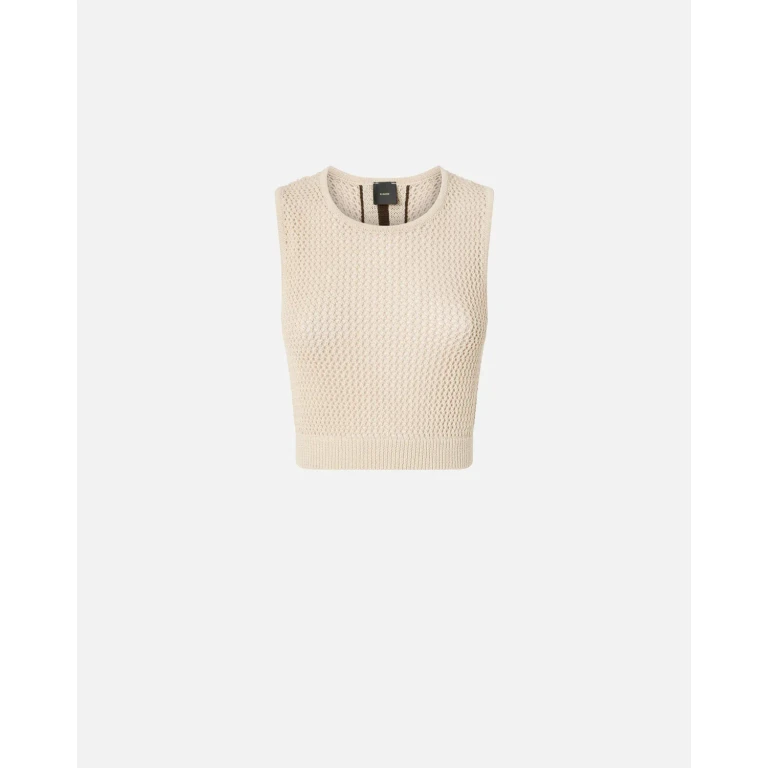 Pinko - Crop top sans manches avec bandes au dos - XS