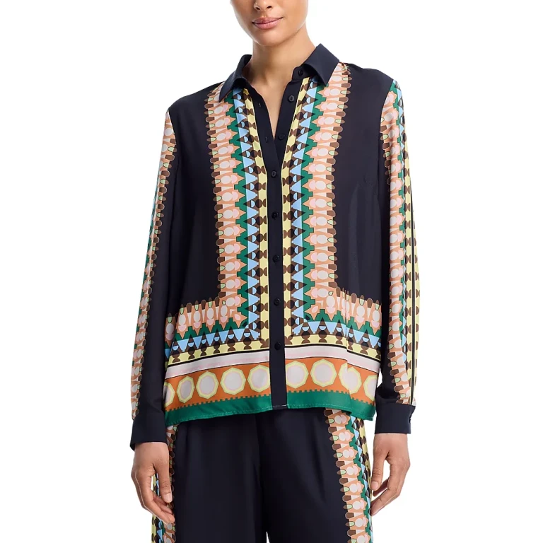 T Tahari Button Front Blouse