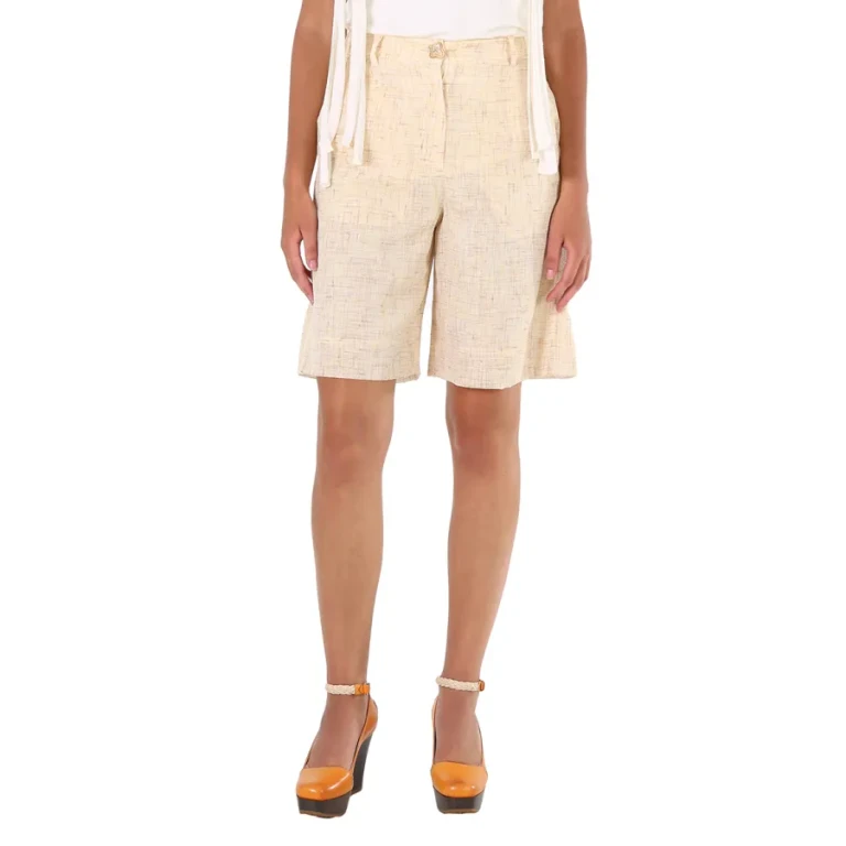 Rejina Pyo Ladies Beige Riley Tweed Shorts, Brand Size 36 (US Size 4)