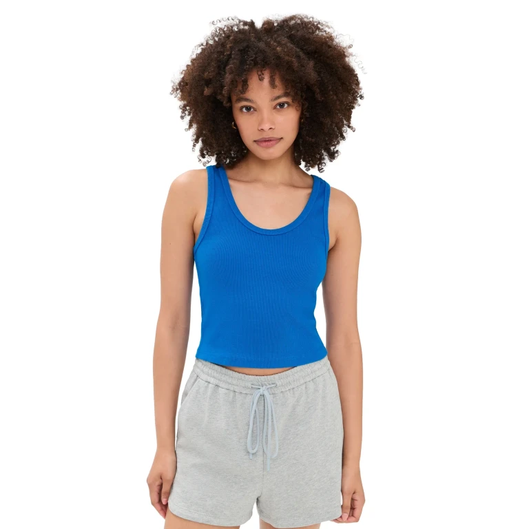 perfectwhitetee Blondie Structured Rib Bra Friendly Tank Navy L