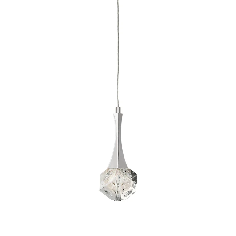 Rockne 4.25" LED Crystal Mini Pendant in Chrome