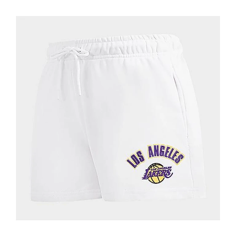 Pro Standard Women's Los Angeles Lakers NBA Classic Fleece Shorts in White Size: XS