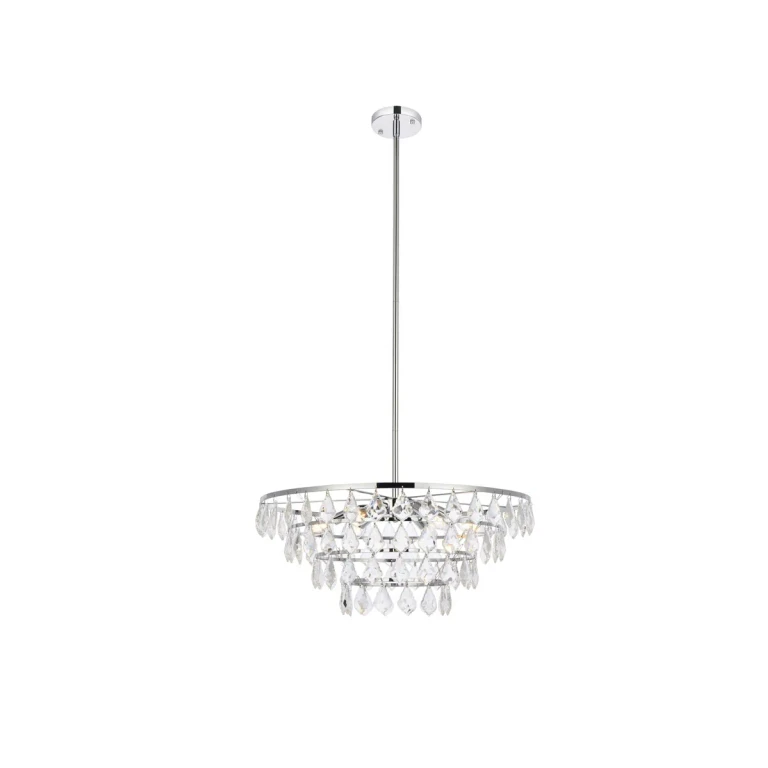 Chrome Six Light Pendant from the Ella Collection
