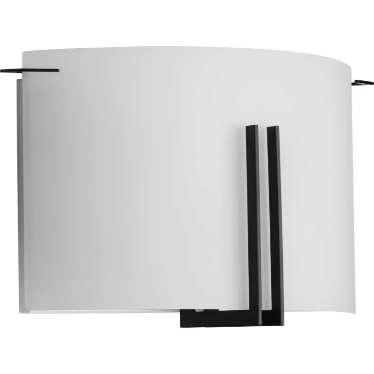 Matte Black Two Light Wall Sconce from the Modern Glass Sconce Collection
