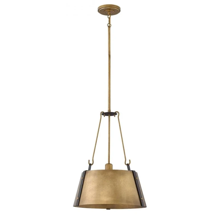 Rustic Brass LED Pendant from the Cartwright Collection