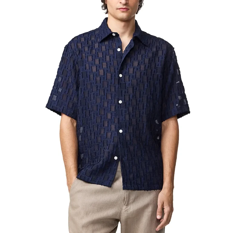 NN07 Freddy Relaxed Fit Jacquard Short Sleeve Shirt