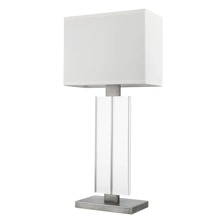 Hand Painted Weathered Pewter One Light Table Lamp from the Shine Collection
