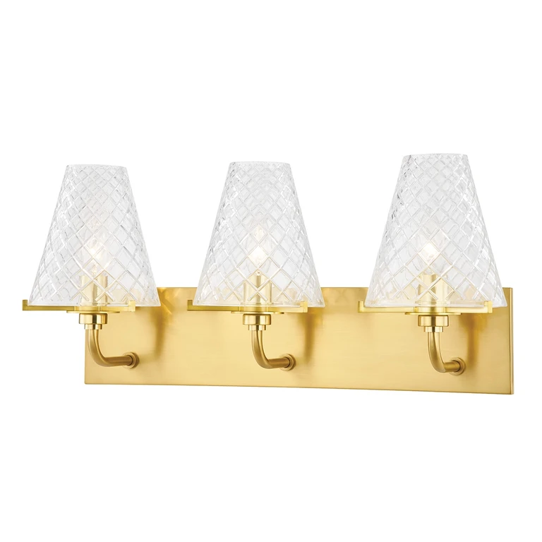 Aged Brass Bathroom Vanity Light from the Irene Collection