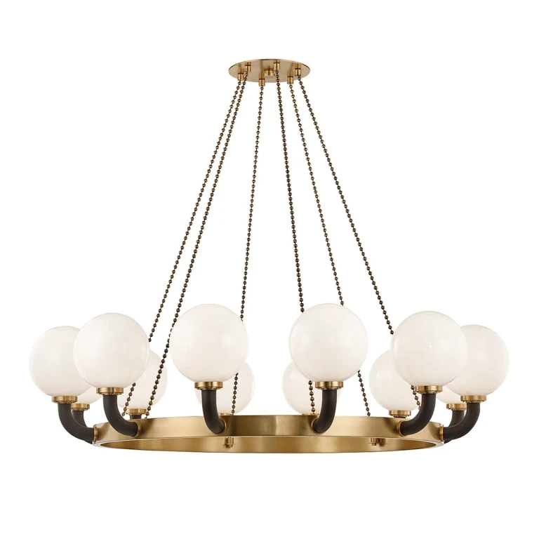 Werner Pendant Light in Aged Brass and Black