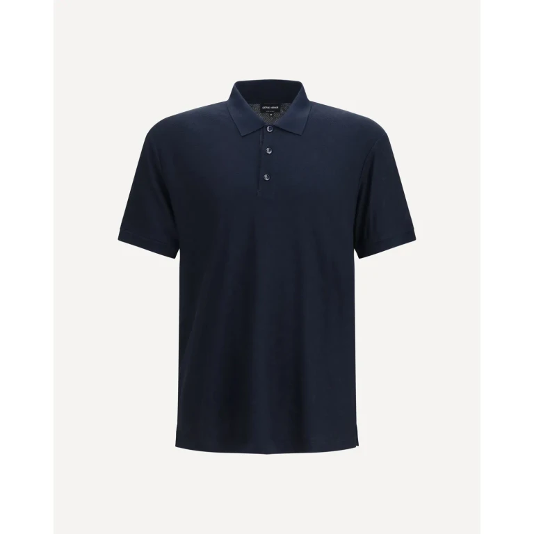 GIORGIO ARMANI Viscose and polyester polo Shirt Male 46