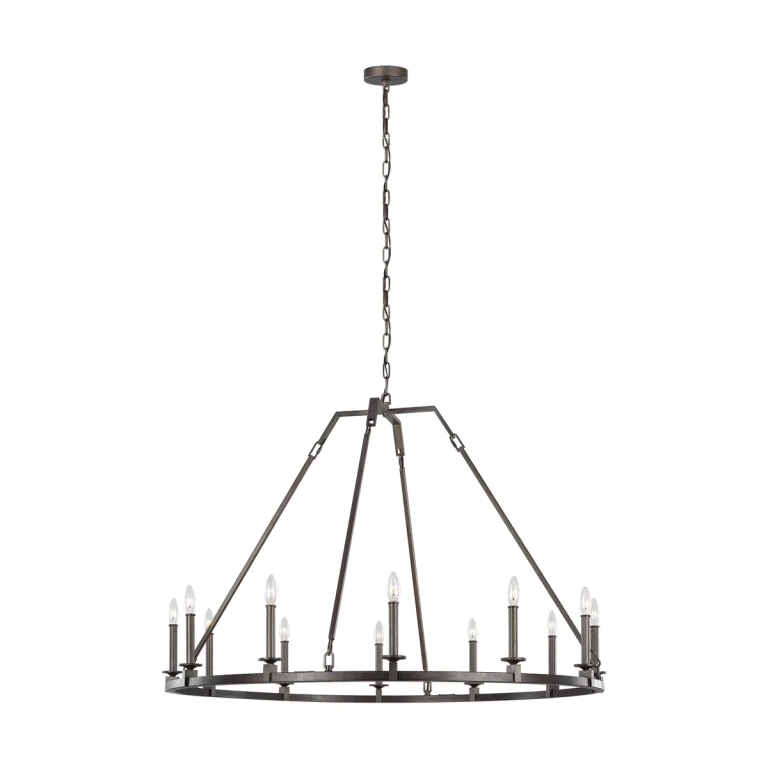 Visual Comfort Studio Landen 12-Light Chandelier in Smith Steel by Sean Lavin