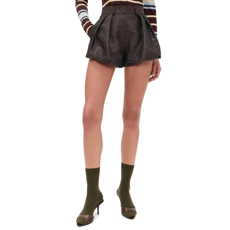 MSGM Bubble Mini Shorts Brown 36