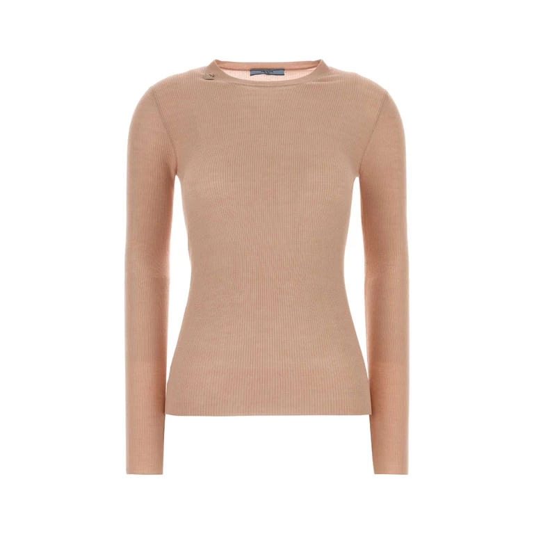 Prada Pink Wool Sweater Alabastro Exterior: Virgin Maglieria - Women
