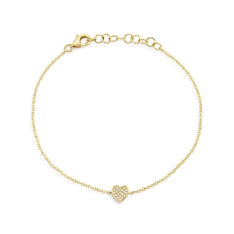 14K Yellow Gold Diamond Heart Bracelet - Exclusive
