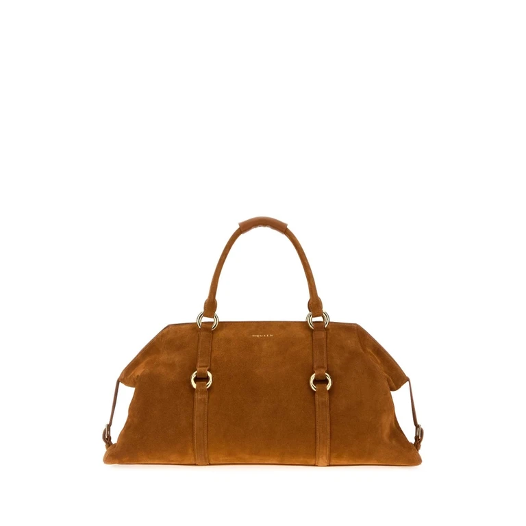 Alexander Mcqueen Caramel Suede Farringdon Maxi Handbag