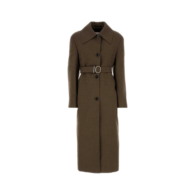Jil Sander Embroidered Wool Blend Coat Deer Cappotti - Women