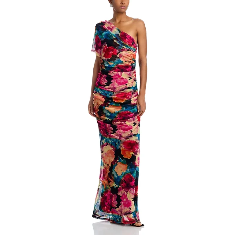 Black Halo Rosario One Shoulder Dress