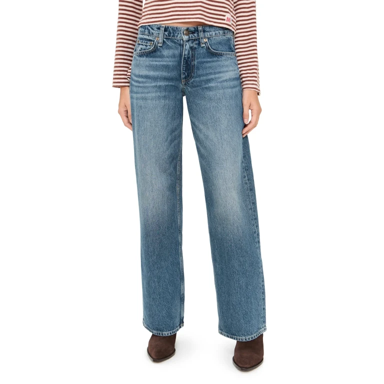 rag & bone Saige Low Rise Full Relaxed Straight Jeans Echo 28