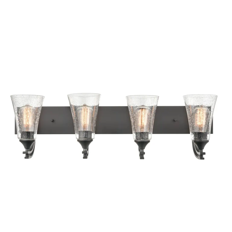 Millennium Natalie 4-Light Bathroom Vanity Light in Matte Black