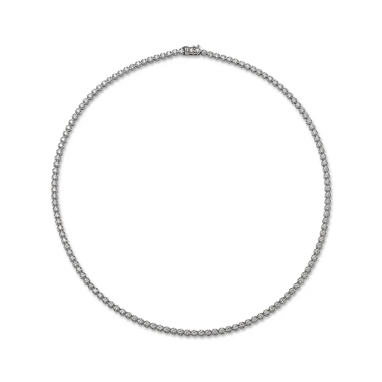Certified Lab Grown Diamond Tennis Necklace in 14K White Gold, 5.0 tcw