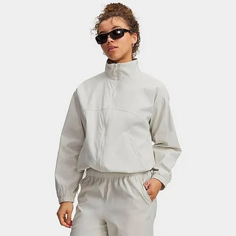 Under Armour Women's Unstoppable Woven Full-Zip Jacket in Summit White/Summit White Size: XS